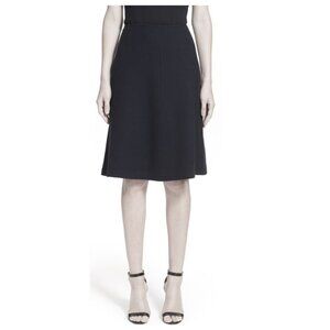 St. John Collection A-Line Black Skirt Sz-14 Wool Blend